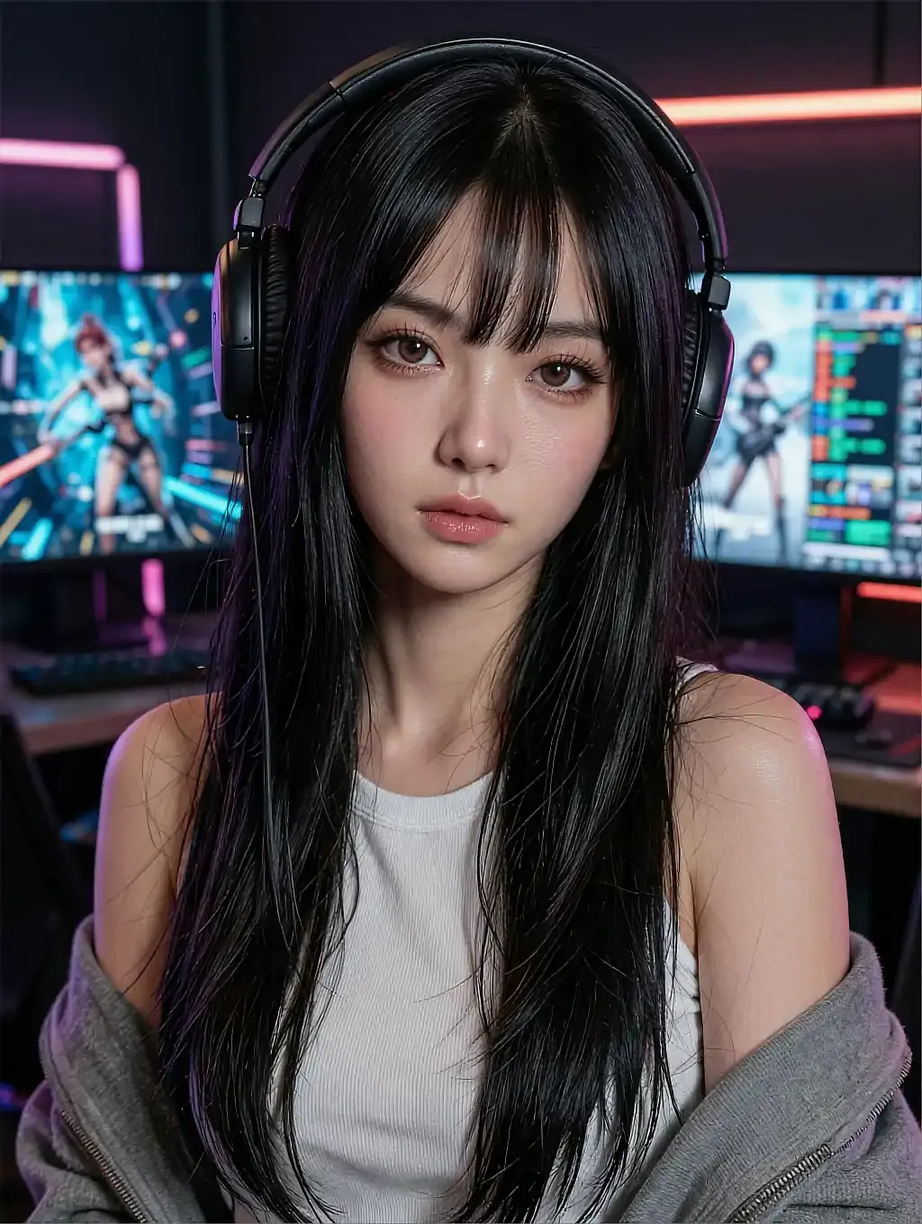 Luna, 21 (Barcelona) — Playful AI character on AIBots WTF, AI-generated portrait